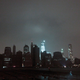 A darkened skyline
